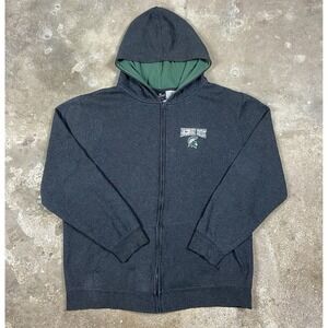 Colosseum Michigan State University Hoodie Size 2XL Gray Spartas Full Zip Fleece